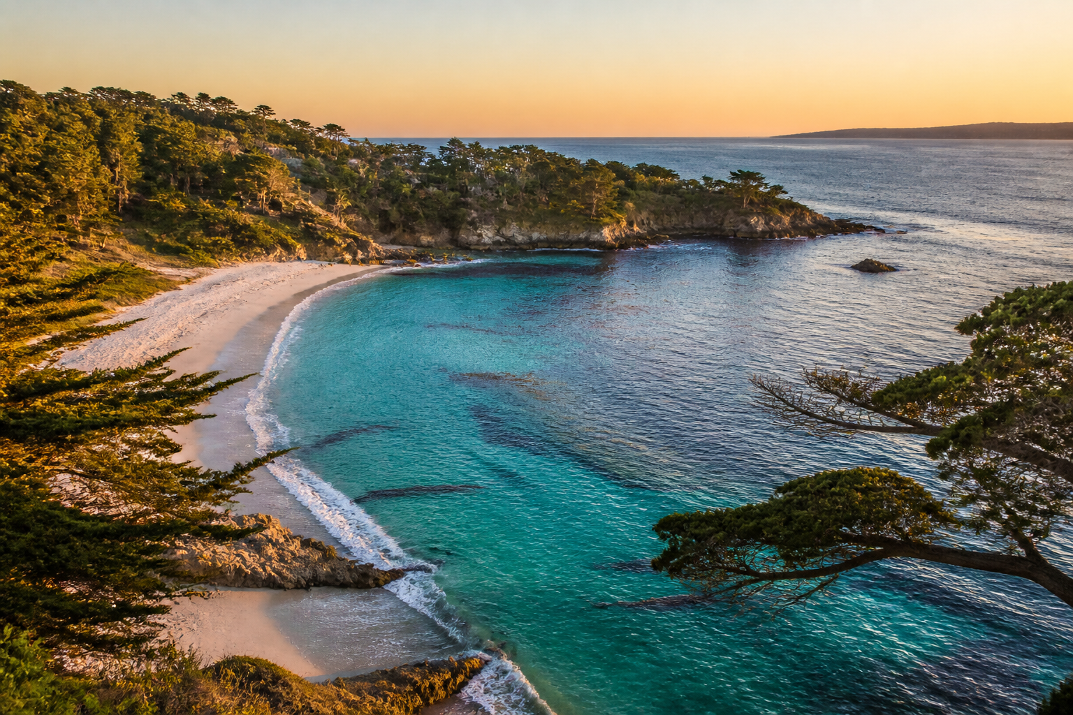 Aerial view of Monterey Bay and Carmel coastline, Central Coast California travel destination 2026